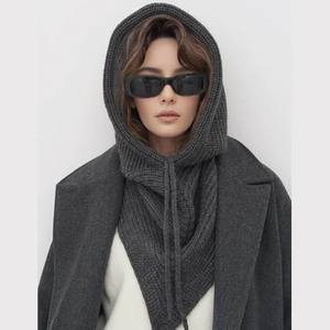 17 Jahre Fabrik-Erfahrung: Maßgefertigte Balaclava-Mütze mit Logo, 2-in-1 Kapuzen-Wintermütze und Schal für Damen, Gestricktes Häkel-Set aus Mütze und Schal - Product Image 5