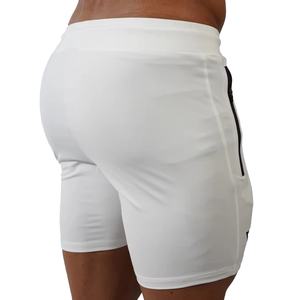 กางเกงขาสั้นออกกำลังกายผู้ชาย ผ้าไนลอน/สแปนเด็กซ์ แบบสั่งทำพิเศษ สำหรับฟิตเนส เล่นกีฬา วิ่ง มีเชือกผูก - Product Image 4