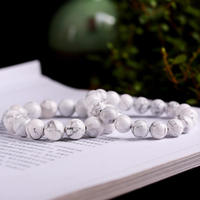 Bracelet en cristal XM très vendu, bracelet en turquoise blanche, bracelet en perles sur cordon élastique, bracelet en pierre marbrée pour cadeaux