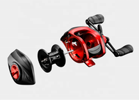 Reel Baitcasting Murah, Roda Jarak Jauh, Reel Magnet Ganda, Rasio Gigi 7.2:1, Reel Pancing Ultralight untuk Air Tawar dan Air Asin