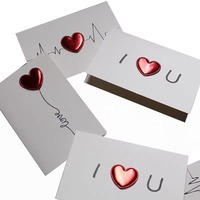 Cartes de visite et autocollants de remerciement en relief dorés personnalisables avec impression de logo pour la Saint-Valentin