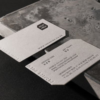 Cartes de visite professionnelles haut de gamme personnalisées concave-convexes en papier spécial coton épais avec impression à chaud et estampage à chaud