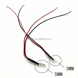 青色12ボルト5mm 3mm 10mm 8mmダイオードLEDランプ発光LED配線済み抵抗器DC 20cmピンク10MM 12V - Product Image 4