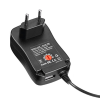 Pengisi daya Adaptor tegangan dapat diatur, catu daya AC/DC Universal 12W 3V,4.5V,5V,6V,7.5V,9V,12V Adaptor DC