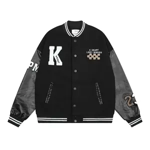 Bomber Jacket OEM Custom Design Embroidery Lettermen Vintage Varsity College Jacket For Men University Letterman Bomber Jacket