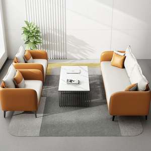 Gran oferta, conjunto de sofá Seccional de cuero italiano moderno, capa superior, tela de piel de vaca, sofás de lujo para oficina en casa, aplicación para sala de estar - Product Image 5