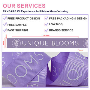 ริบบิ้นโพลีเอสเตอร์สีชมพูพิมพ์ลายตามสั่งขายส่ง ริบบิ้นโกรเกรนแบบม้วนสำหรับห่อของขวัญ - Product Image 3