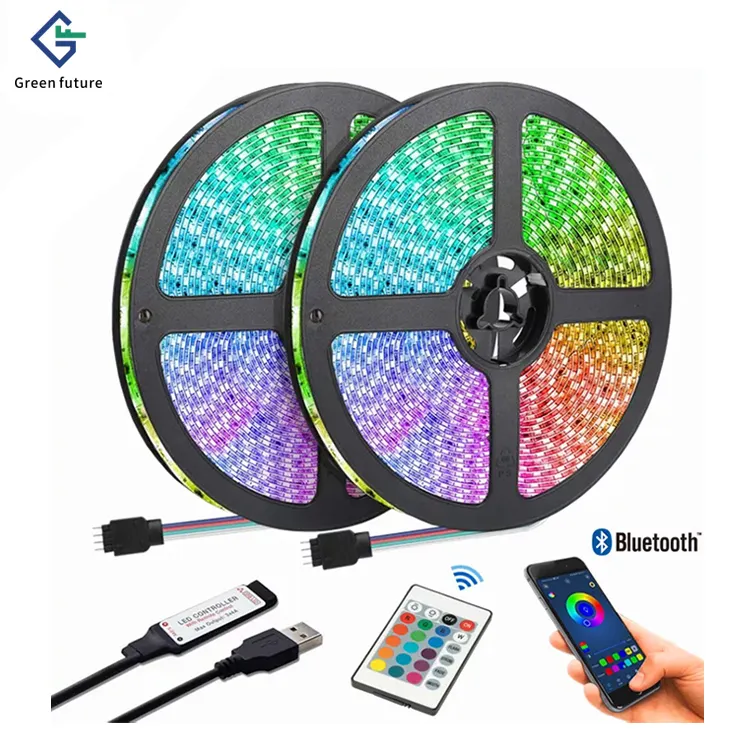 Smart Multi Color RGB LED-Streifen Licht USB 5V flexible Fernbedienung Bluetooth APP Control 2m 5m 5050 RGB LED Pixel Streifen Lichter