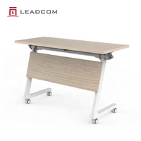 Table de formation pliante Leadcom L-F02 moderne multi-tailles en acier et aluminium avec roulettes et plateau rabattable pour salles de formation