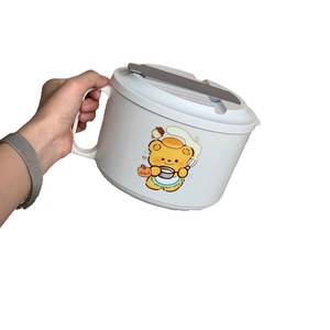 <b>Cute</b> <b>Bear</b> Instant Noodle Bowl With Lid Large Capacity Drainable Food Grade Plastic For Students And Children - Product Image 4