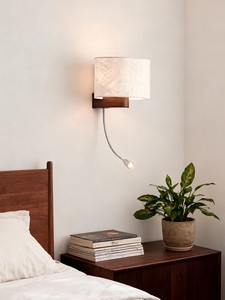 Lampada da Parete LED Moderna all'Ingrosso con Paralume in Tessuto, Luce da Lettura Atmosferica, Faretto Orientabile per Camera da Letto e Hotel - Product Image 3