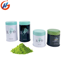 Étiquetage Boîte ronde pour thé, café et matcha Boîte ronde vide en métal pour matcha de qualité alimentaire avec couvercle facile à tirer
