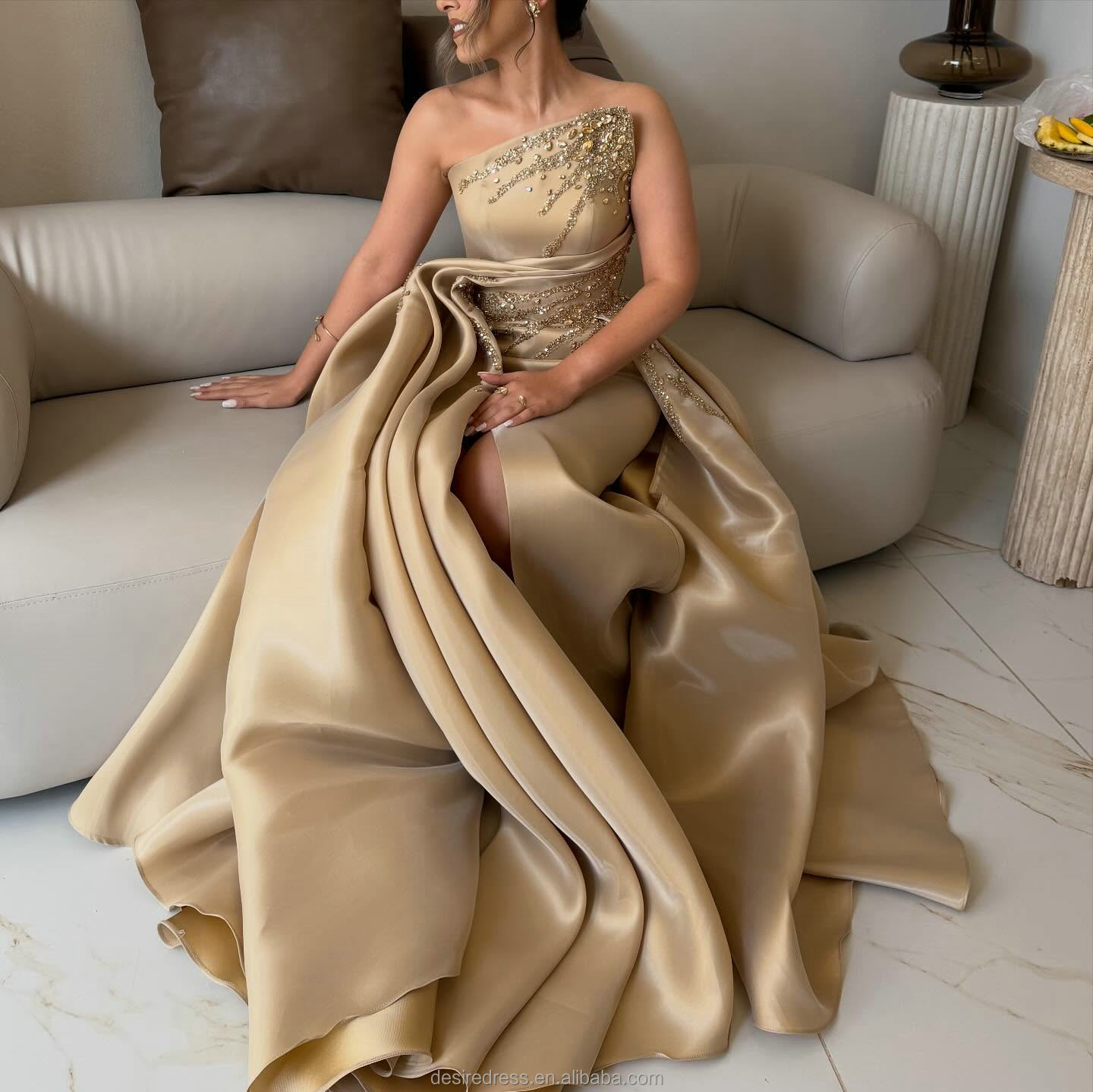 champagne gold dress mother of the bride Zapaka Women Long Champagne Mother of the Bride Dress with Lace Appliques Stretch Satin Off the Shoulder Back Zipper Formal Dress, Champagne / US18W