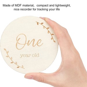 Tarjetas conmemorativas de crecimiento para bebés de madera, álbumes conmemorativos mensuales, accesorios para fotos de recién nacidos y de la celebración del primer mes. - Product Image 4