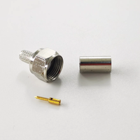 Conector Macho de Crimpado Tipo F Coaxial RF Eléctrico Impermeable de 75 ohmios para Cable RG58, Precio de Fábrica
