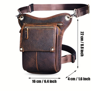 <span class=keywords><strong>Borsa</strong></span> da Cintura in Vera Pelle <span class=keywords><strong>di</strong></span> Cavallo per Uomo, Design Vintage con Tracolla Staccabile, Resistente per Viaggi e Uso Quotidiano - Product Image 3