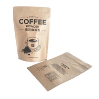 Sacs d'emballage alimentaire en papier kraft brun avec fermeture éclair et valve, pochettes verticales refermables en aluminium pour bonbons et café