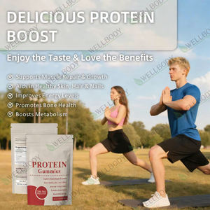 Wellbehey פרטי תווית חלבון gummy ממתקים halal למבוגרים ספורט טבעי להגביר את אימון קדם תוספי חלבון טבעוני - Product Image 2