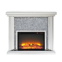 Console en forme de piano LED Cheminée électrique Meuble TV avec miroir Unité TV avec lumière LED