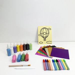 Sabbia Painting Cards Factory Direct Supply Creative multicolore di arti di sabbia genitore-bambino giocattoli per bambini sfondo giallo - Product Image 6