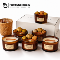 d'huile parfumée en forme de citrouille d'automne de luxe de haute qualité pot en verre bougie parfumée de Noël et d'Halloween
