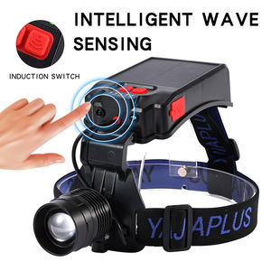 Lampe frontale portable à 3 modes LED rechargeable par le fournisseur d'usine, charge <span class=keywords><strong>solaire</strong></span>, capteur USB, <span class=keywords><strong>bandeau</strong></span> étanche, batterie lithium-ion - Product Image 4