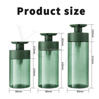 Bouteille Pompe Distributrice en PET Vert Mat Personnalisable avec Logo, 500ml, 600ml, 750ml, Tête Plate, pour Shampoing et Gel Douche – Vente en Gros