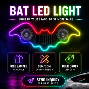 Luz de Advertencia LED Solar para Ventana de Coche con Diseño de <span class=keywords><strong>Batman</strong></span>, Inalámbrica, Decoración Ambiental para Vehículo, Luz de Seguridad - Product Image 6