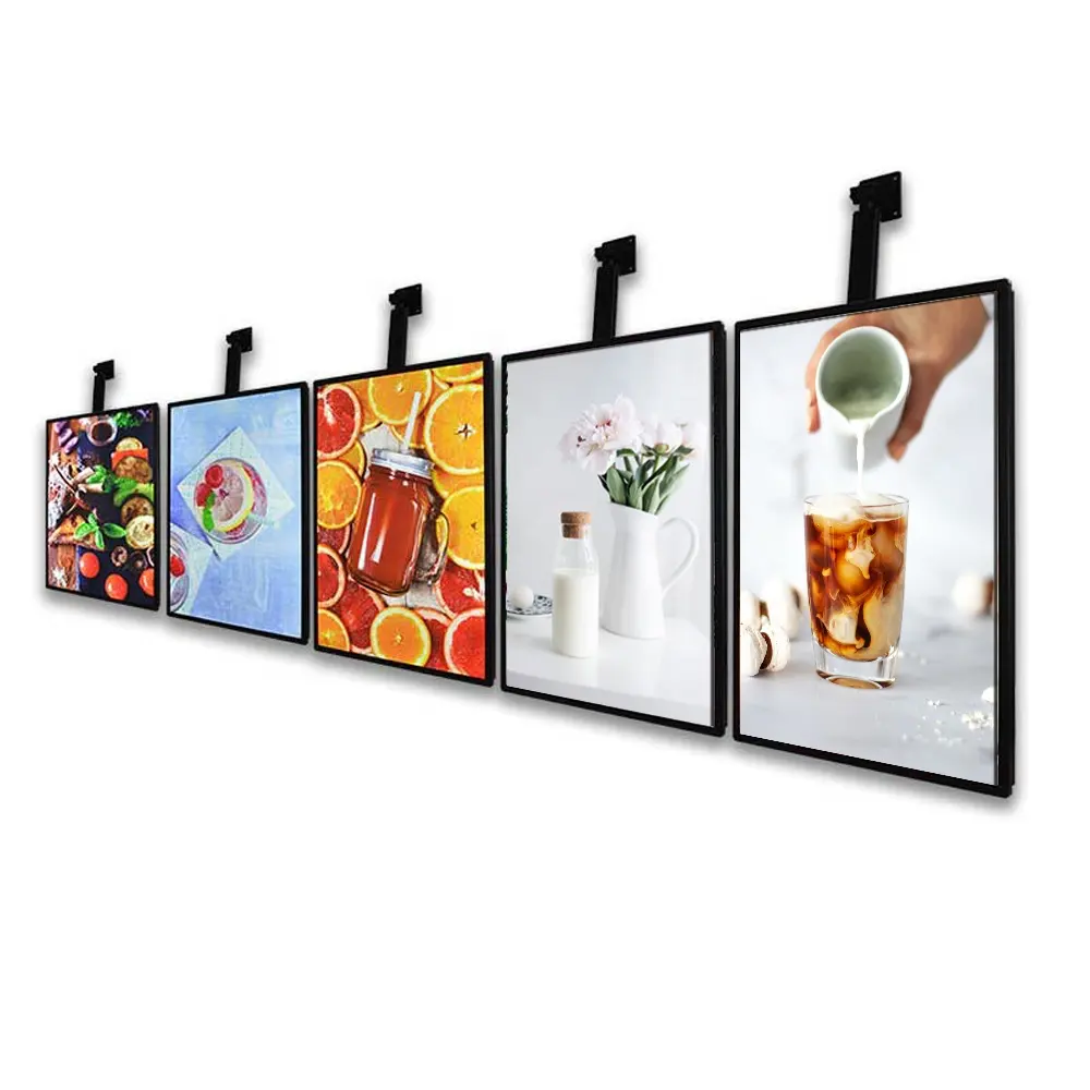 Menu Restaurant LED Light Box Fast Food Display Hanging Counter Menu Board