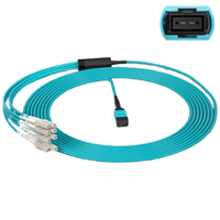 Harnais MTP de 1 m (3 pi), MTP-8 UPC (femelle) vers 4 x LC UPC Duplex, 8 fibres, Multimode (OM4), Plenum (OFNP), 0,35 dB max, Type B