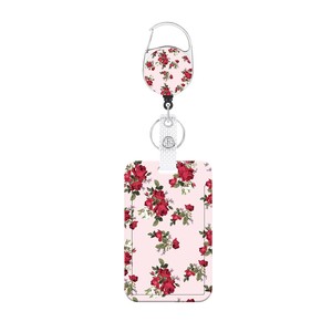 Badges imprimés, rouleaux, porte-clés, badges universitaires, cadeaux, boucles à dégagement rapide de la série Fleurs de printemps en gros - En stock - Product Image 5