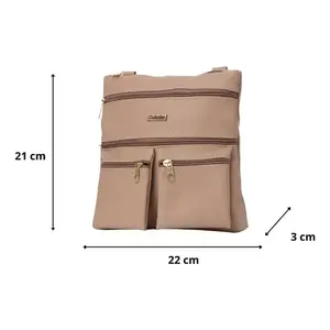 Bolso Bandolera Fana Delfina para Mujer, con Correa Única, Cierre de Cremallera, Impermeable, de PU y Poliéster, Diseño Moderno con Detalle de Cadena y Letras - Product Image 1