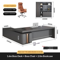 LBZ-162X Bureau de direction de luxe moderne avec meuble d'appoint haut de gamme pour Président, Directeur, Superviseur, Général-directeur, Grand modèle