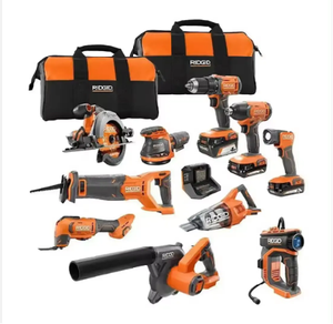 Kit d'outils sans fil RidgidS 18V avec 10 outils et 2 batteries 2.0Ah, support OEM, garantie de 3 ans pour toutes les applications - Product Image 3