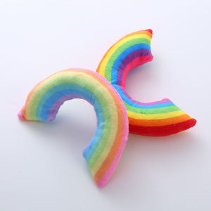 Wholesale Interactive Rainbow Shaped Plush Cat Chew Toys Comfortable Favorite <b>Pillow</b> with Mint Movement Pet Supplies - Product Image 4