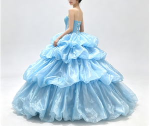 S3018Y 2026 Nuovo Arrivo Abito da Ballo Senza Spalline Blu <span class=keywords><strong>Elegante</strong></span> per <span class=keywords><strong>Compleanno</strong></span>/Festa di Quindicenniata Abito da Sera Principessa - Product Image 2