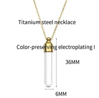 Mini botella de vidrio en forma de tubo para deseos, colgante de joyería para perfume, collar con frasco de aceite esencial DIY, para DIY, para cabello fetal/botella colgante