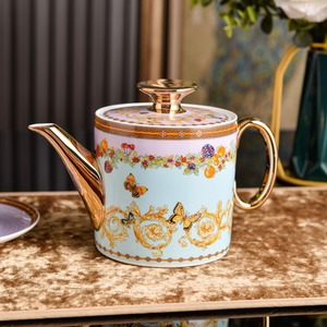 Juego de café de cerámica estilo pastoral europeo, muy vendido, con diseño de mariposas, para decoración de mesas de hotel y salas de muestra. - Product Image 2