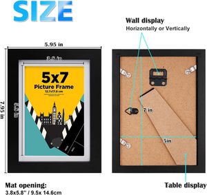 Wholesale 4*6 5x7 Mdf Photo <b>Frame</b> <b>Black</b> Simple Wood <b>Frame</b> for Picture Poster Photo with Wood Grain for Wall - Product Image 2
