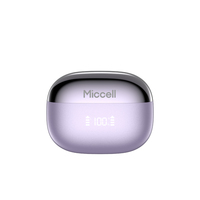 Miccell Grosir Earbud Nirkabel Ringan Model Jepit dengan Bluetooth 6.0, Earphone Suara Hi-Fi untuk iPhone, Aktivitas Luar Ruangan