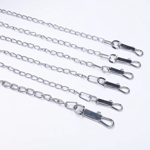 Cadena de perro pintada galvanizada de 1,6mm y 48 pies para mascotas, cadena de arrastre de acero inoxidable personalizable, diseño trenzado cromado soldado