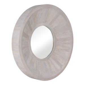 Specchio da parete moderno in legno, rotondo, decorativo per camera da letto, corridoio, ingresso, soggiorno - Product Image 2
