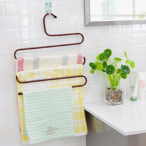 Multi-layer S-shaped trouser hanger, multi-functional trouser <b>clip</b>, wardrobe scarf rack, wrought iron powder-coated magic - Product Image 3