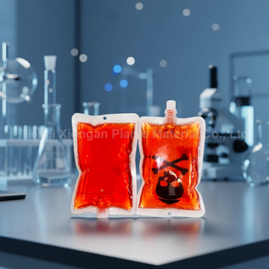 Emballage de boisson énergétique de style vampire personnalisé respectueux de l'environnement, sachet de boisson de type sac de sang d'Halloween avec bec verseur - Product Image 3