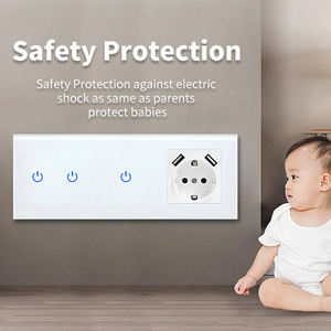 Tuya WiFiスマートアウトレット用1/2/3ギャングタッチパネル強化ガラス2 USBシリーズスイッチ対応Alexa Google Max Current - Product Image 3