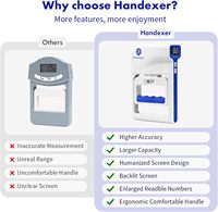Alat Uji Kekuatan Genggaman Handexer 265lb/120kg Dinamometer Tangan Digital Terdaftar FDA LCD Backlit Latihan Jari Kekuatan Genggaman
