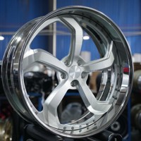 Jantes forgées XINGTU de luxe en 2 pièces, finition argent brossé avec lèvre chromée pour Rolls-Royce, Bentley, Maybach, Mercedes Classe S, S600