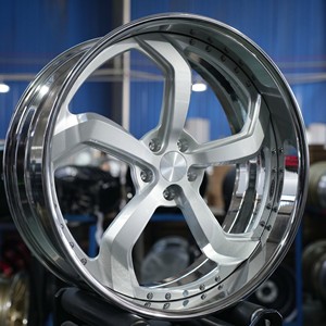 Jantes forgées XINGTU de luxe en <span class=keywords><strong>2</strong></span> pièces, finition argent brossé avec lèvre chromée pour Rolls-Royce, Bentley, Maybach, Mercedes Classe S, S600 - Product Image 1