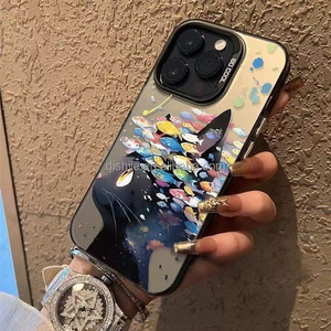 Nhà Máy Giá thể thao chống sốc laser màu bạc cá theo chủ đề mèo trường hợp điện thoại cho iPhone 16/15/14/13 Pro, làm bằng vật liệu PC - Product Image 2