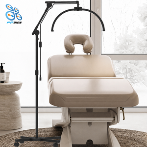 Lampada Professionale a Mezzaluna da Pavimento con Ruote, 308 LED, 3000-6500K, Luce Dimmerabile per Bellezza con Clip per Telefono FPBIEN, Uso Professionale per Saloni - Product Image 2
